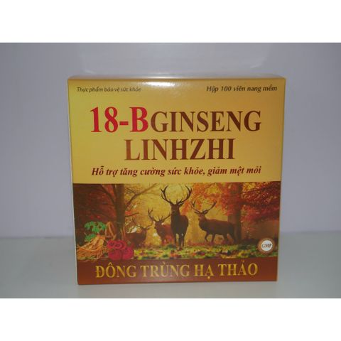 Viên Uống 18B Gingseng Linhzhi Chiết Xuất Đông Trùng Hạ Thảo Hỗ Trợ Tăng Cường Sức Khỏe- Hộp 100 Viên