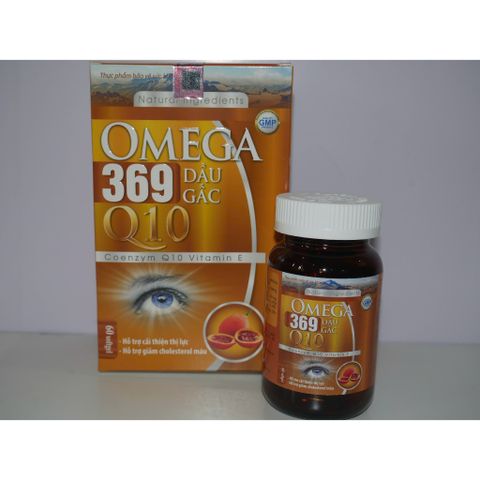 Thực Phẩm Hỗ Trợ Omega 369 Q10 Dầu Gấc Giúp Bổ Mắt Não- Mắt- Tim- Hộp 60 Viên Nang Mềm