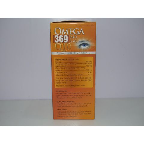 Thực Phẩm Hỗ Trợ Omega 369 Q10 Dầu Gấc Giúp Bổ Mắt Não- Mắt- Tim- Hộp 60 Viên Nang Mềm