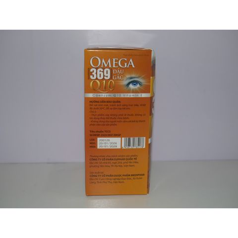 Thực Phẩm Hỗ Trợ Omega 369 Q10 Dầu Gấc Giúp Bổ Mắt Não- Mắt- Tim- Hộp 60 Viên Nang Mềm