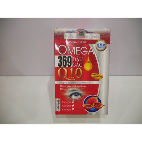 Thực Phẩm Hỗ Trợ Omega 369 Q10 Dầu Gấc Vitamin E- Hộp 100 Viên