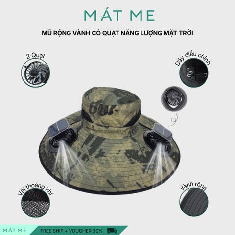 Mũ Rộng Vành Có Quạt Pin Năng Lượng Mặt Trời – Chống Nắng, Làm Mát Tức Thì, thích hợp đi du lịch, làm việc ngoài trời
