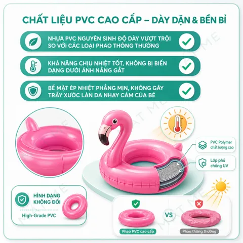 Phao Bơi Trẻ Em Hình Thú Dễ Thương, Phao Bơi Trẻ Em Chống Lật Xỏ Chân An Toàn