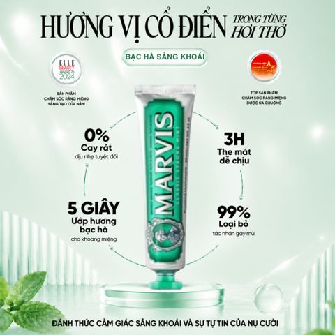 Kem Đánh Răng Marvis – kem đánh răng giúp hơi thở thơm mát, hỗ trợ trắng răng, sạch miệng, ngừa mảng bám