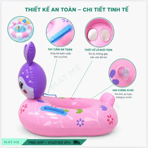 Phao Bơi Trẻ Em Hình Thú Dễ Thương, Phao Bơi Trẻ Em Chống Lật Xỏ Chân An Toàn