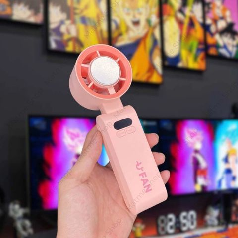 [Mátme Shop X UFAN] Quạt Cầm Tay Mini JF137 màu Hồng Gập Gọn, Làm Mát Sâu Bằng Sò Lạnh, 199 Cấp Gió