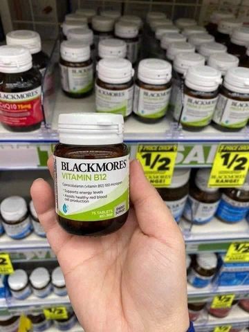 Viên uống Blackmores Vitamin B12 100 mcg - Hỗ Trợ Sức Khỏe Hệ Thần Kinh - Giảm Mệt Mỏi - Tăng Cường Năng Lượng - Hữu Ích cho Người Ăn Chay - SP Chuẩn Úc