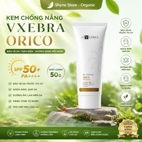 Kem chống nắng Vxebra Orico SPF50+ PA++++ ngăn lão hóa, nâng tone da 50g