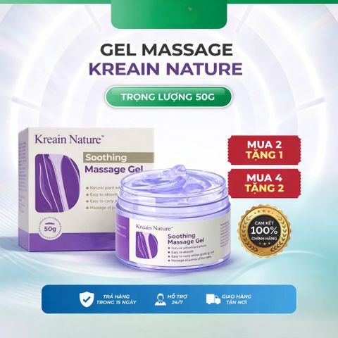 Gel Massage Kreain Nature 50g – Gel Chăm Sóc Cơ Thể, Tạo Cảm Giác Dễ Chịu Khi Massage