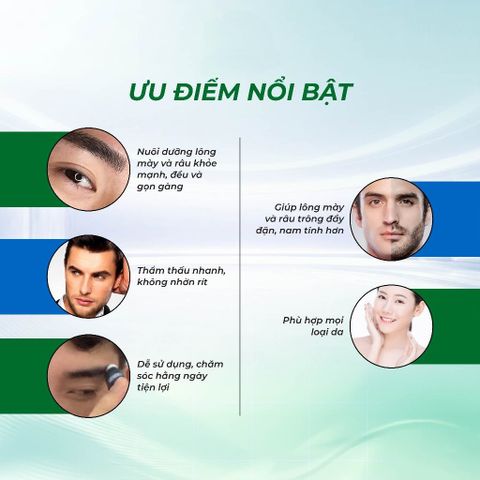  Serum dưỡng mày GINB PRO 20ml - Nuôi dưỡng lông mày, râu, giúp trông dày, đều và gọn gàng