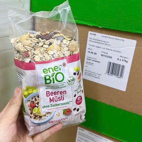 Yến mạch mix trái cây hữu cơ EnerBio Đức 375g