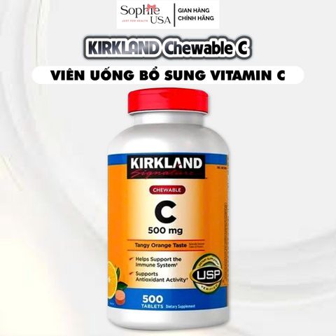 Viên ngậm bổ sung Vitamin C Kirkland Signature Vitamin C 500mg 500 viên