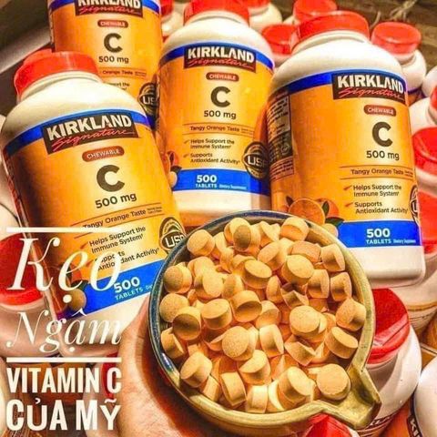 Viên ngậm bổ sung Vitamin C Kirkland Signature Vitamin C 500mg 500 viên