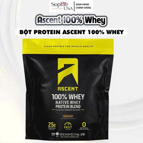 ĐẠM TƯƠI BỘT WHEY - ASCENT 100% WHEY - PROTEIN SẠCH PHỤC HỒI CƠ SIÊU NHANH