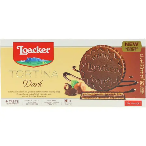 Loacker Tortina 126g Set Bánh Xốp Hạt Phỉ Hazelnut Và Chocolate