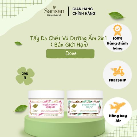 Dove Body Scrub Limited Edition 298g Tẩy Tế Bào Chết Dưỡng Ẩm Toàn Thân Sugar Cookie Sprinkle & Peppermint Bark