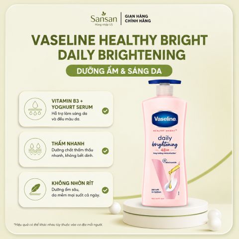 Sữa Dưỡng Thể Vaseline Healthy Bright Daily Brightening 725ml Dưỡng Ẩm Sáng Da, Thấm Nhanh Không Nhờn Rít