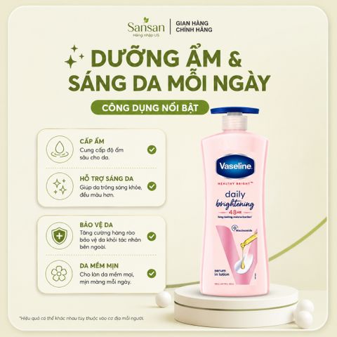 Sữa Dưỡng Thể Vaseline Healthy Bright Daily Brightening 725ml Dưỡng Ẩm Sáng Da, Thấm Nhanh Không Nhờn Rít
