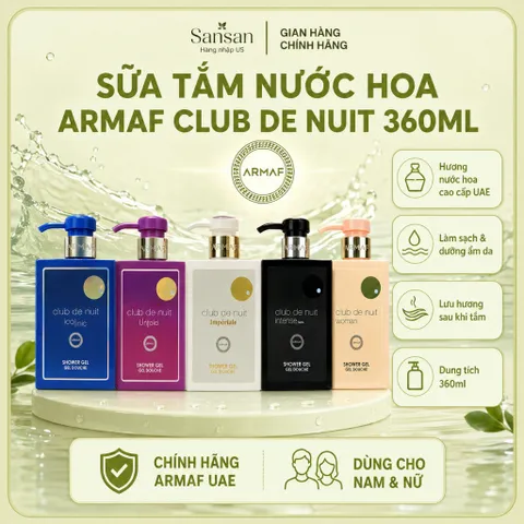 Sữa Tắm Nước Hoa Armaf Club De Nuit 360ml Chính Hãng | Thơm Lâu Dưỡng Ẩm Da