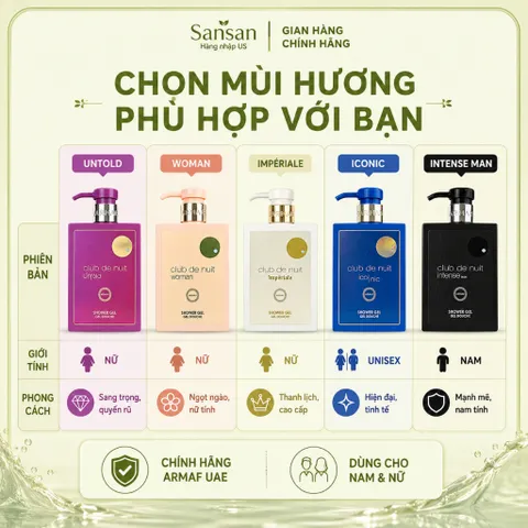 Sữa Tắm Nước Hoa Armaf Club De Nuit 360ml Chính Hãng | Thơm Lâu Dưỡng Ẩm Da