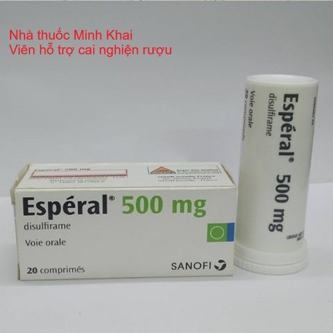Viên cai nghiện rượu bia từ Pháp Esperal 500mg Disul firam SANOFI Điều tri nghiện rượu mãn tính bỏ rượu dần dần Hộp 20 viên