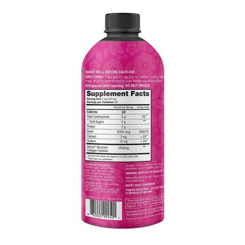 Zena Liquid Collagen + Biotin - Khắc phục chuyên sâu nếp nhăn và làm da căng mịn, giúp tóc và móng dày bóng hơn, sản xuất tại Mỹ