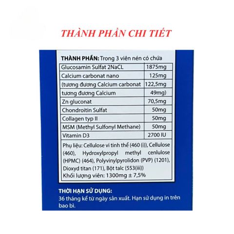 Viên Uống Oflex Glucosamin Bổ Khớp - Hỗ Trợ Giảm Đau Xương Khớp, Tăng Cường Vận Động (Hộp 60 Viên)