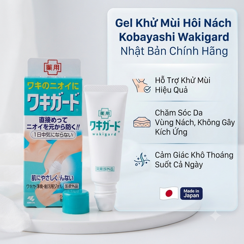 Gel Khử Mùi Hôi Nách Kobayashi Wakigard Nhật Bản Chính Hãng | Hỗ Trợ Khử Mùi, Chăm Sóc Da Vùng Nách