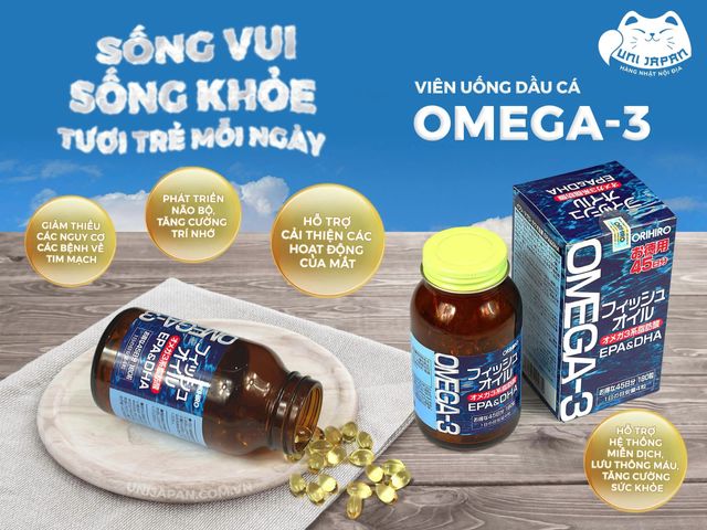Viên Uống Dầu Cá Omega-3 Orihiro 180 Viên Nhật Bản Chính Hãng | Bổ Sung Omega 3 Hỗ Trợ Tim Mạch & Não Bộ