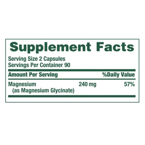 Magie Glycinate 240 mg Nature's Bounty - Hỗ trợ sức khỏe tim mạch cho giấc ngủ sâu, giảm stress, sản xuất tại Mỹ