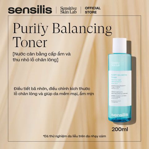 Nước cân bằng da kiềm dầu làm sạch lỗ chân lông Sensilis Purify Balancing Toner 200ml chính hãng