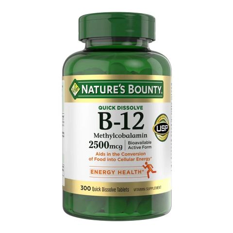 Nature’s Bounty Vitamin B12 2500mcg - Bổ sung Vitamin B12, giảm cảm giác mệt mỏi, hỗ trợ làn da tươi sáng và làm chậm quá trình lão hóa, sản xuất tại Mỹ