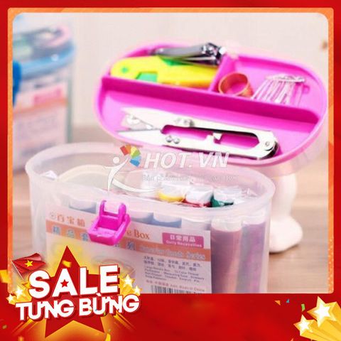 Hộp chỉ đủ màu đa năng nhiều chi tiết may vá