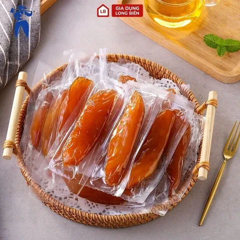Khoai Lang Mật Sấy Không Đường 500g - Hút Chân Không, Bảo Quản Đóng Gói Zip