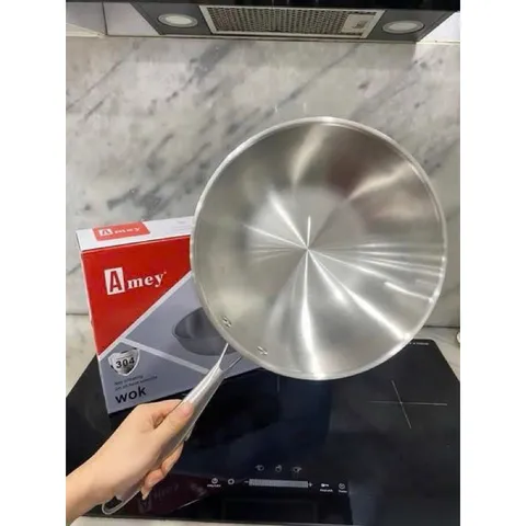 Chảo Inox Sâu Lòng Chống Dính Đáy Từ Amey - Kích Thước 28cm & 30cm Dùng Được Trên Mọi Loại Bếp