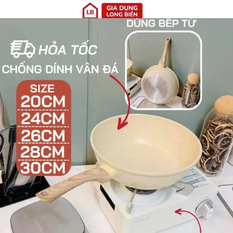 Chảo Chống Dính Đa Năng - Size 20cm, 24cm, 26cm, 28cm - Dùng Cho Mọi Loại Bếp