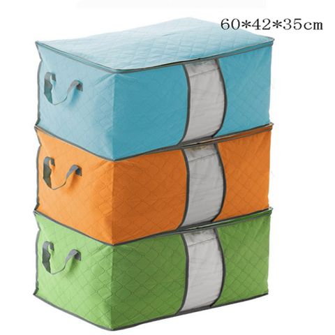[Combo 2 Túi] Túi Đựng Chăn Màn Khung Vải Không Dệt Cỡ Lớn Đa Năng, Giỏ Đựng Quần Áo Cất Gọn Đồ Đạc Có Khóa Kéo