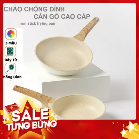 Chảo Chống Dính Đa Năng - Size 20cm, 24cm, 26cm, 28cm - Dùng Cho Mọi Loại Bếp