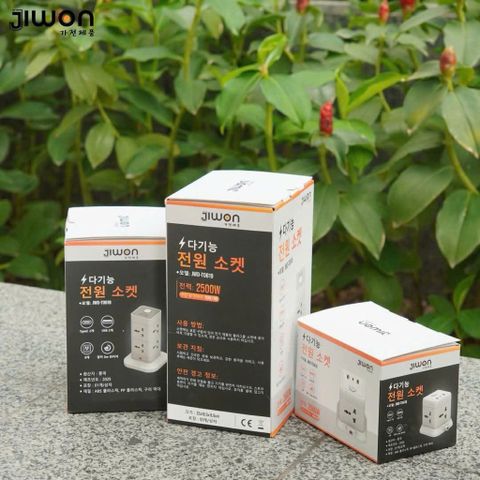 Ổ Cắm Điện Đa Năng JIWON - Tích Hợp Cổng USB và Type C, Tự Ngắt An Toàn, 4 Ổ, Chiều Dài 2.4m