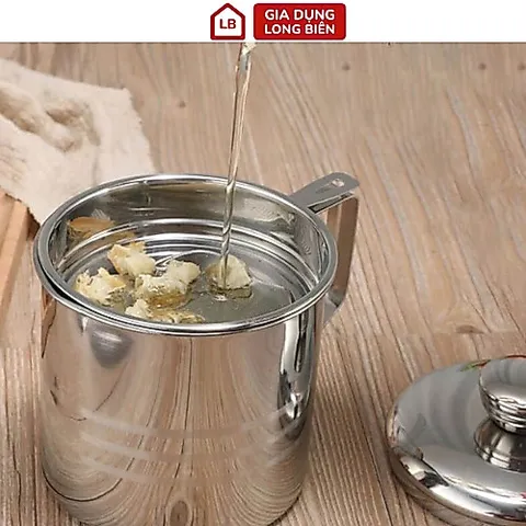 Ca Lọc Dầu Ăn Có Lưới Lọc Inox 304 - Dung Tích 1,2 Lít, Tiện Lợi Cho Mọi Nhà Bếp