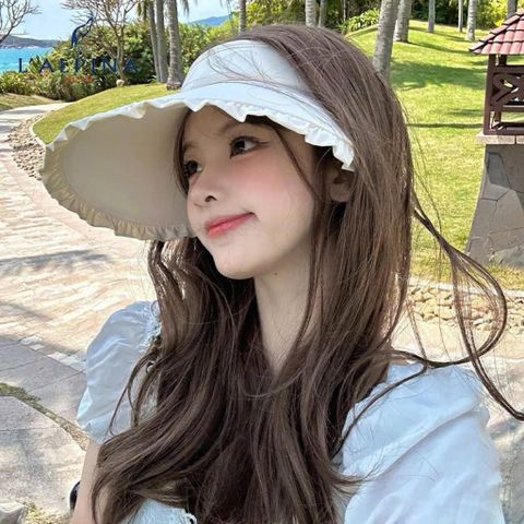 Mũ Chống Nắng Nửa Đầu Cao Cấp - Nón Visor Nữ Rộng Vành Chống Tia UV Họa Tiết Viền Bèo Đi Biển, Chơi Golf Thời Trang