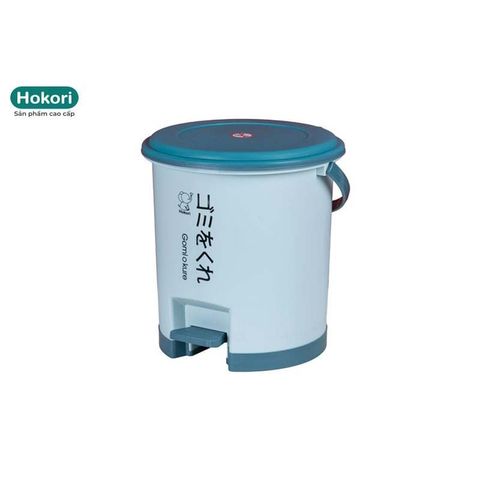 Thùng Rác Đạp Chân Dáng Tròn 10L Hokori Việt Nhật 8066 - Thùng Đựng Rác Nhựa Có Nắp Đậy Kín Khử Mùi Phòng Khách