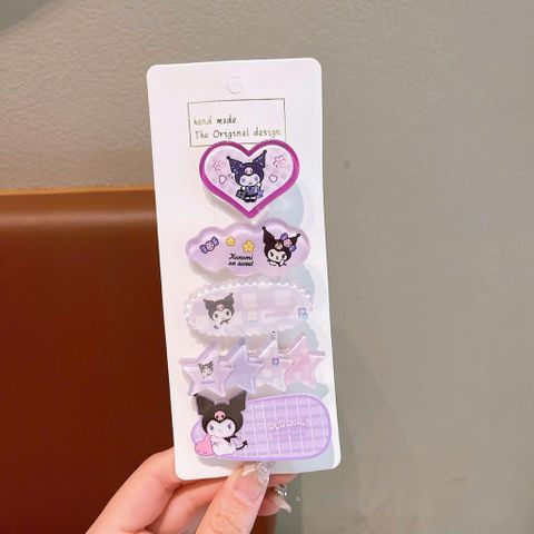 Set 5 Kẹp Tóc Cho Bé Gái Hello Kitty Kuromi Dễ Thương, Combo Kẹp Tóc Mái Nhựa Thạch Trong Suốt Cao Cấp - SP2757