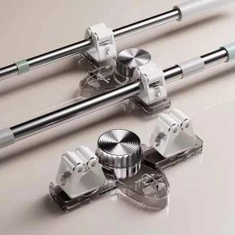 Móc Treo Chổi Cây Lau Nhà HECHEN Hút Chân Không Xoay Vặn – Kẹp Giữ Chổi Thông Minh Gắn Tường Không Khoan Đục Cao Cấp