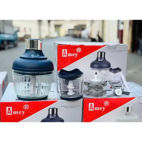Máy Xay Đa Năng Amey Công Nghệ Đức – Máy Xay Thịt, Xay Tỏi Ớt, Đồ Ăn Dặm Cối Thủy Tinh Cao Cấp (Bộ 2 Cối)