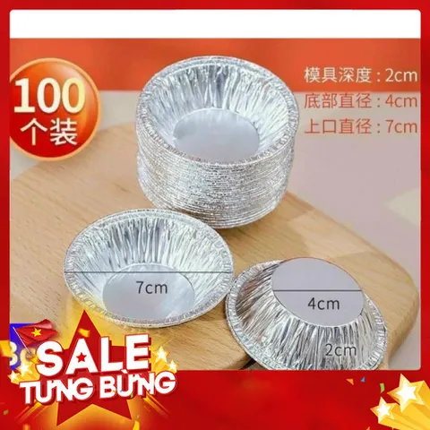 Set 50 Đế Cốc Chén Khuôn giấy bạc nướng thực phẩm, nướng bánh, nướng hàu...