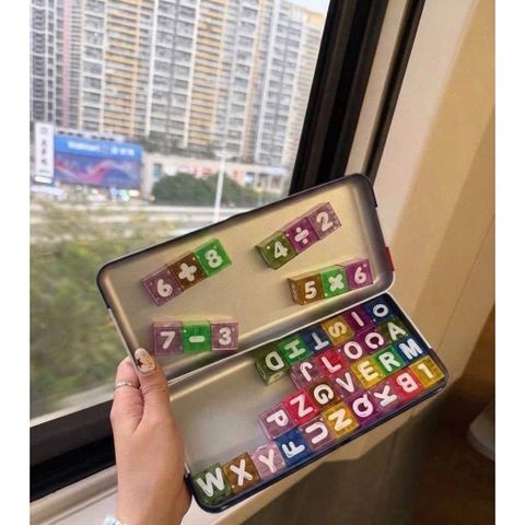 Bộ Đồ Chơi Gạch Nam Châm Xếp Hình Mini Thông Minh Cho Bé, Đồ Chơi Phát Triển Trí Tuệ Học Chữ Số Cho Bé Trai Bé Gái