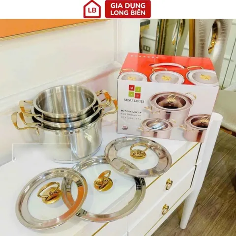 Bộ 3 Nồi Misu Inox 304 Cao Cấp - Bộ Nồi Inox Sử Dụng Cho Mọi Loại Bếp