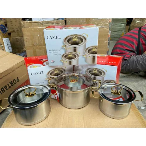 Bộ 3 Nồi Misu Inox 304 Cao Cấp - Bộ Nồi Inox Sử Dụng Cho Mọi Loại Bếp