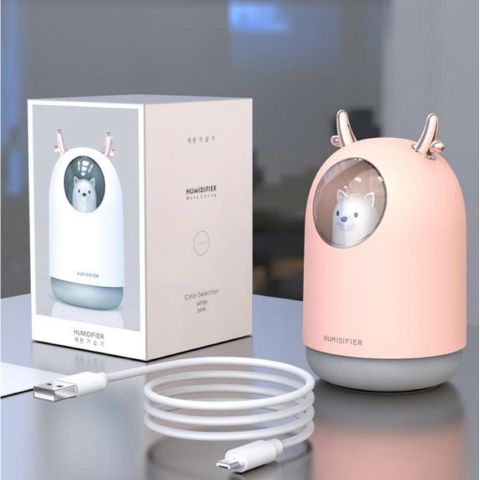 Máy Phun Sương Tạo Ẩm Mini Cắm Điện USB Hình Thú Cực Đáng Yêu - Máy Khuếch Tán Tinh Dầu Phòng Ngủ, Ô Tô